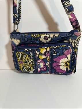 Vera Bradley Quilted Floral Crossbody - Navy, Purple & Yellow